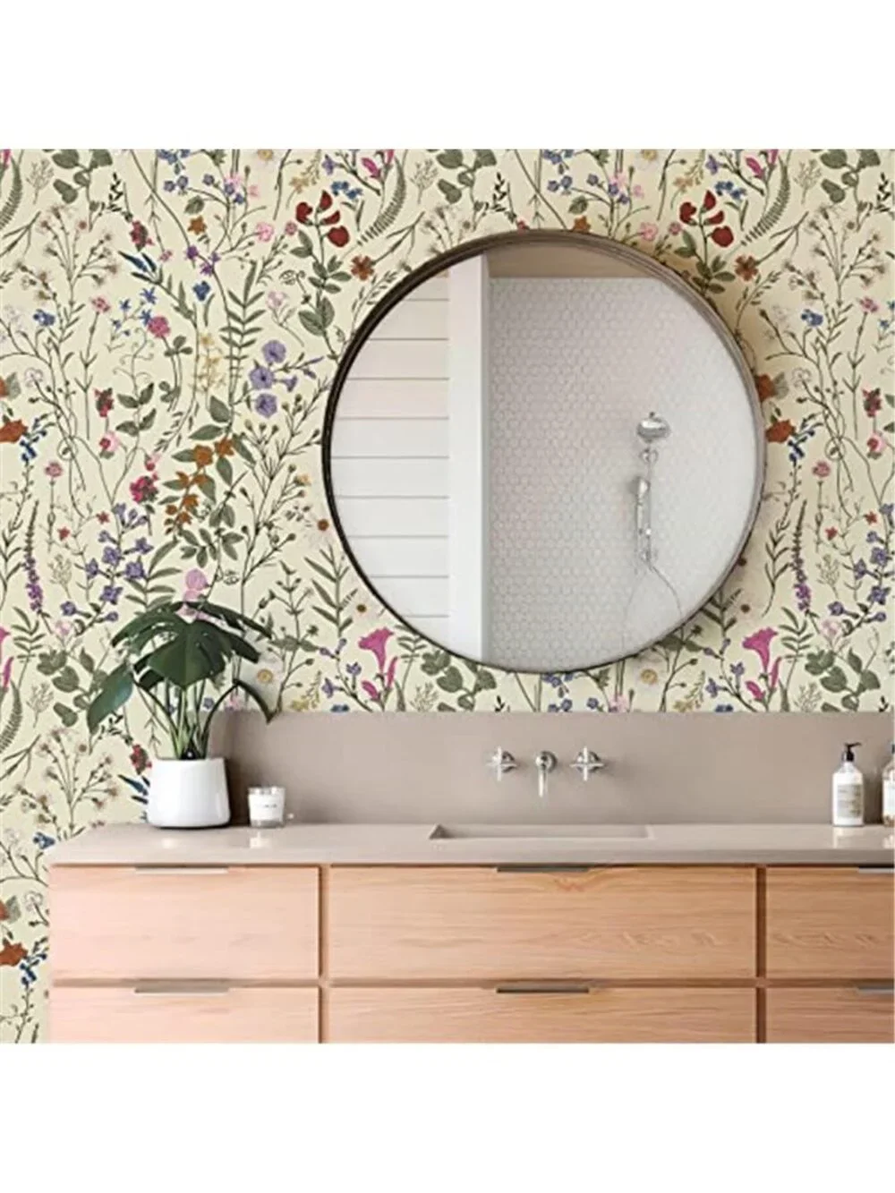 Floral Peel And Stick Wallpaper Wildflower Removable Contact Paper Decor